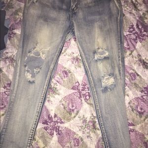 Vintage ripped jeans.